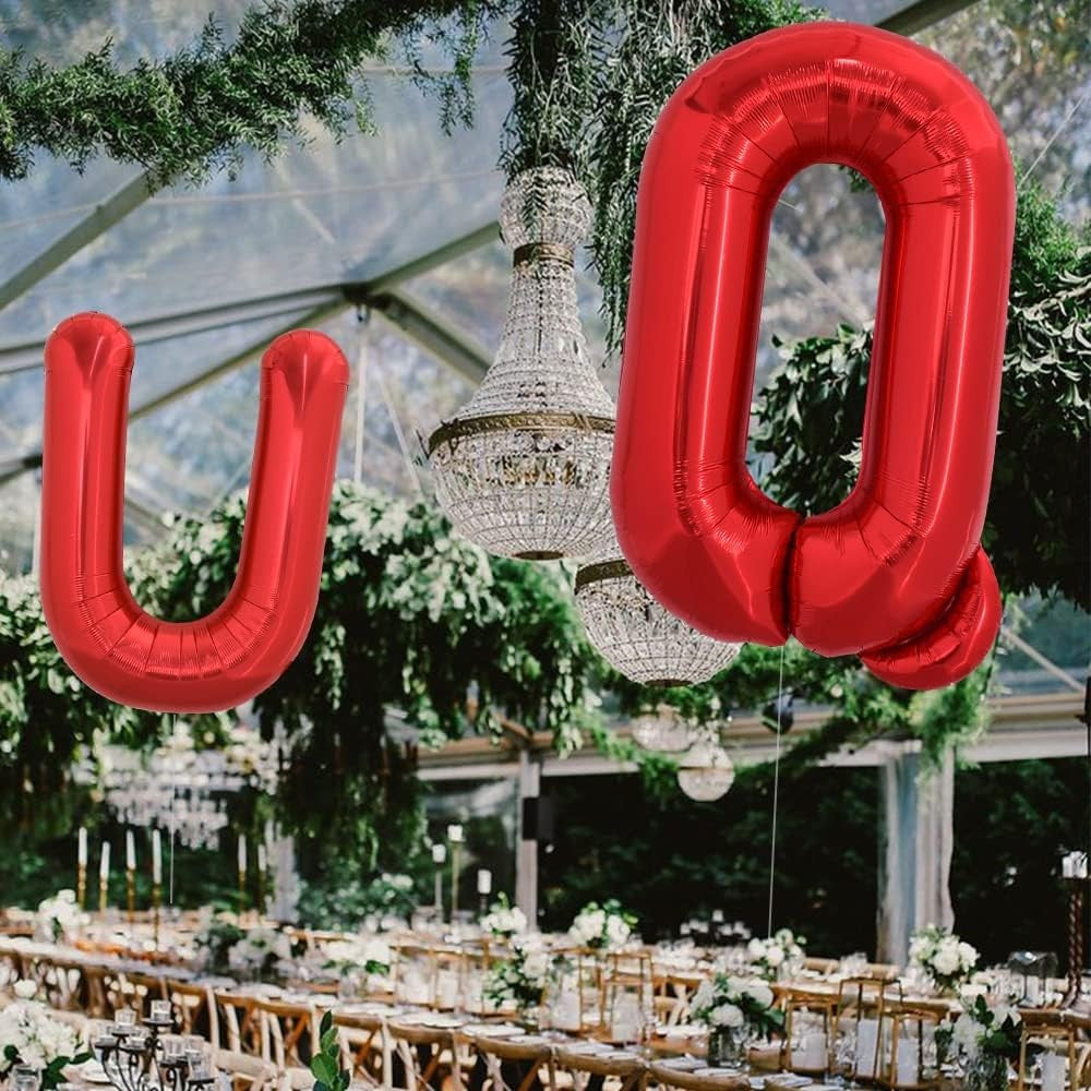 Balon Folie Metalizata Litera Q, Vivimall, 40 cm, Umflati cu Heliu sau Aer, Ambalaj Individual, Pai inclus, Rosu - vivimall.ro