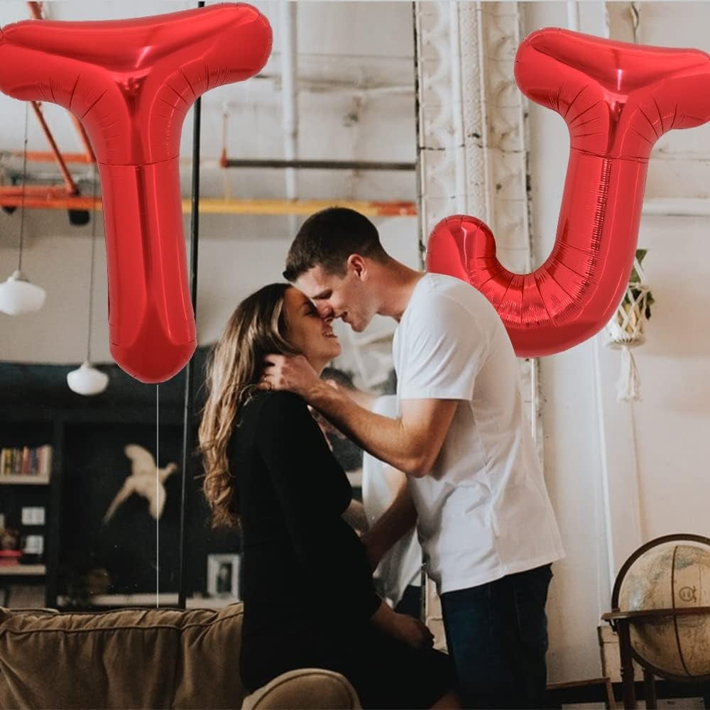 Balon Folie Metalizata Litera T, Vivimall, 40 cm, Umflati cu Heliu sau Aer, Ambalaj Individual, Pai inclus, Rosu - vivimall.ro