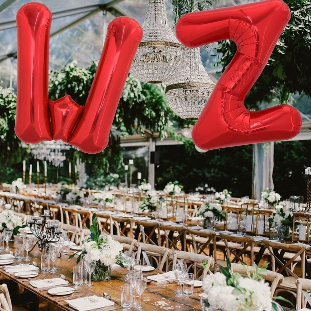 Balon Folie Metalizata Litera W, Vivimall, 40 cm, Umflati cu Heliu sau Aer, Ambalaj Individual, Pai inclus, Rosu - vivimall.ro