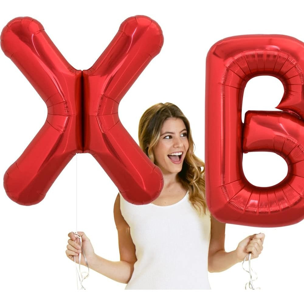 Balon Folie Metalizata Litera X, Vivimall, 40 cm, Umflati cu Heliu sau Aer, Ambalaj Individual, Pai inclus, Rosu - vivimall.ro
