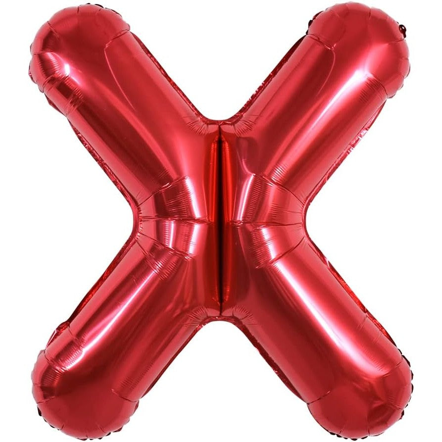 Balon Folie Metalizata Litera X, Vivimall, 40 cm, Umflati cu Heliu sau Aer, Ambalaj Individual, Pai inclus, Rosu - vivimall.ro
