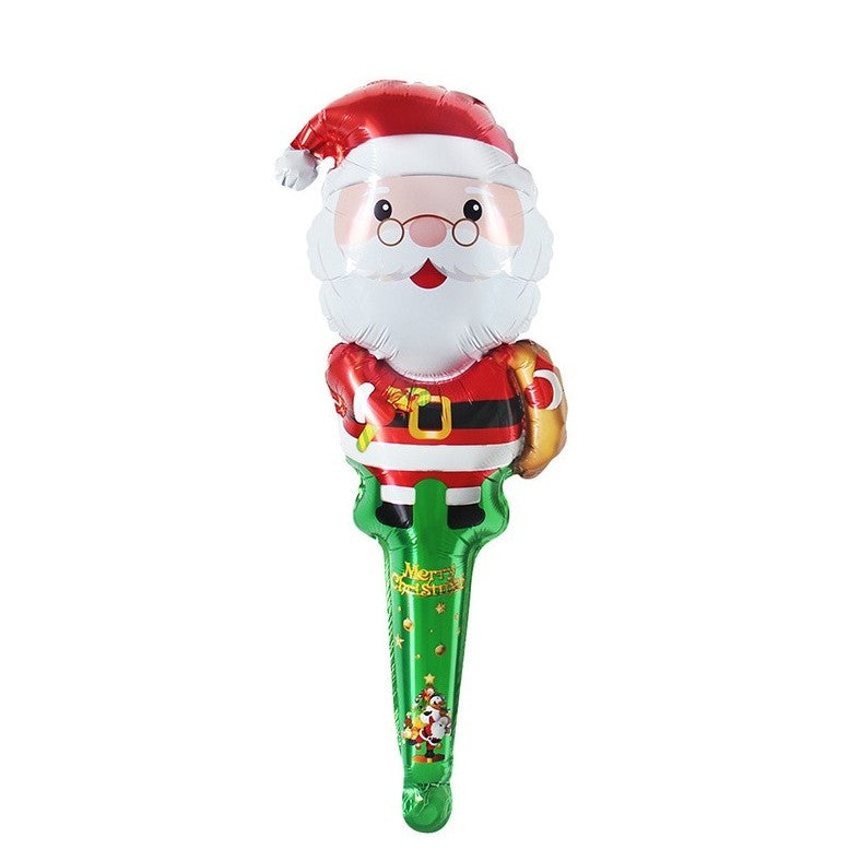 Balon Mos Craciun, Flippy, din Folie de Aluminiu, de Mana, Tema Craciun, 27 x 80 cm, Multicolor - vivimall.ro