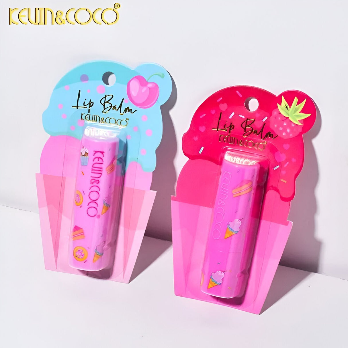 Balsam De Buze, Kevin&Coco, Ice Cream, Hidratare, Catifelare, Cremos, 13.5X7.5X2 Cm, Roz - vivimall.ro