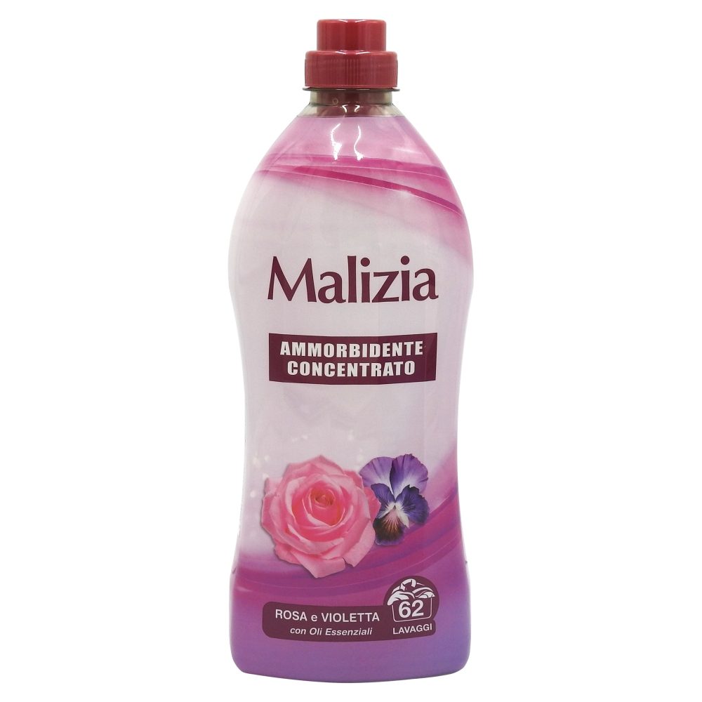 Balsam de rufe Malizia Trandafir și Violetă, flacon 1,25 litri, 62 spălări, vedere frontală