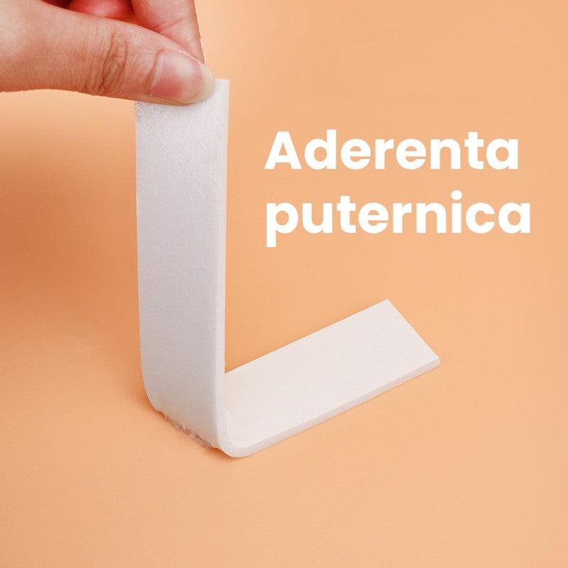 Banda Dubla Adeziva, Flippy, Banda Adeziva cu Burete, pentru Cadouri si Ambalaje, 1 m, Latime 2.5 cm, Alb - vivimall.ro