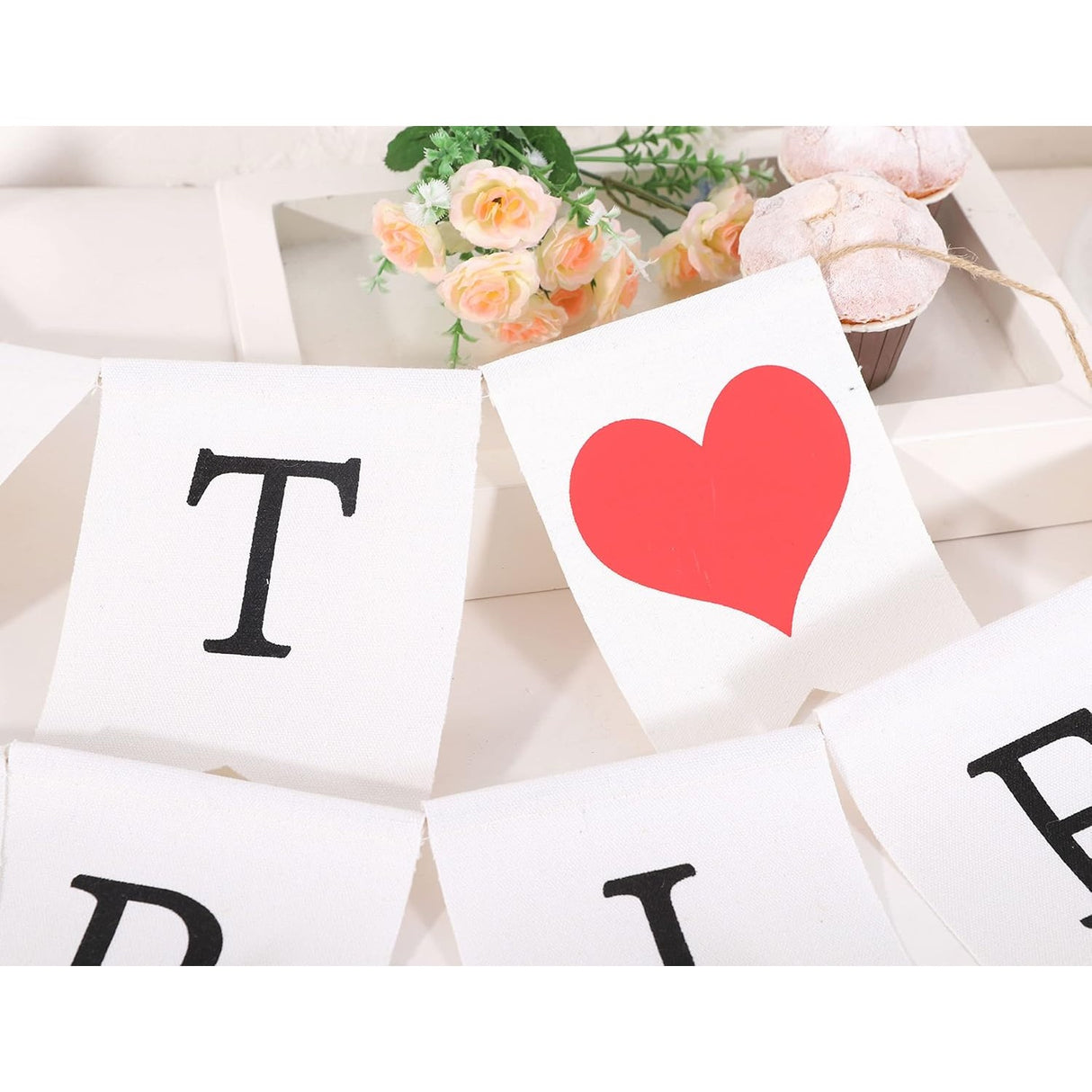 Banner Decorativ, Vivimall, Model Just Married, Tematica Nunta, Alb-Negru - vivimall.ro