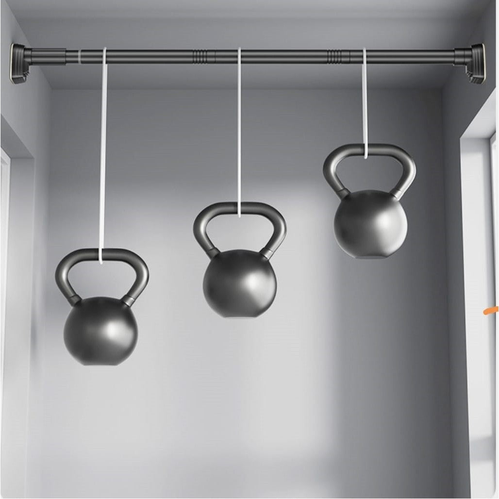 Bara Telescopica Multifunctionala, Vivimall, din Otel Inoxidabil si ABS, Utilizare Universala, Extensie 185 - 205 cm, Fara Perforare Perete, Negru - vivimall.ro