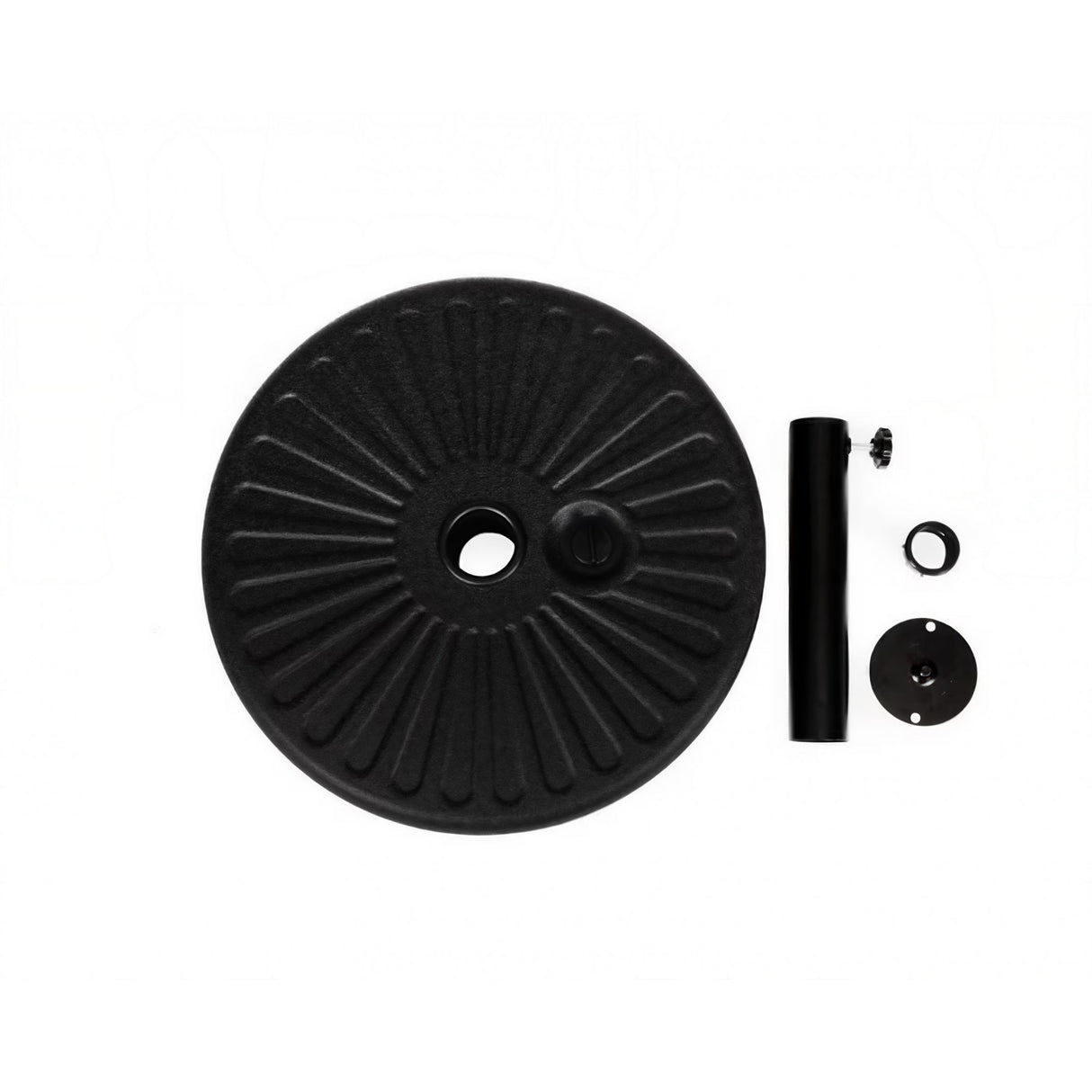 Baza umbrela din plastic Vivimall, rotunda, 22 litri, neagra - vivimall.ro