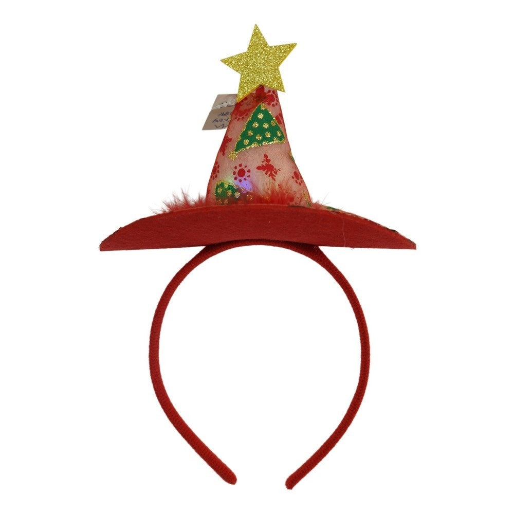 Bentita/cerc tip palarie de Craciun, culoare rosie cu led, marime standard, Flippy - vivimall.ro