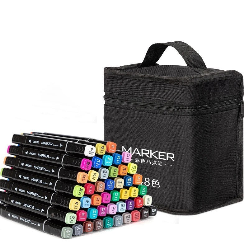 Set 24 Markere, Flippy, pe Baza de Ulei, Dublu Capat, Subtire 1mm si Gros 6 mm, Geanta Depozitare, 15 cm, Multicolor - vivimall.ro