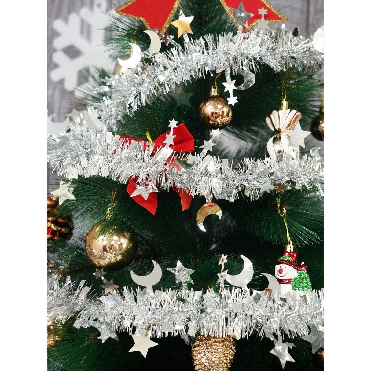 Beteala Craciun, Flippy, argintiu, marimea: 2 m x 9 cm x 5 cm material:folie PVC, interior/exterior - vivimall.ro