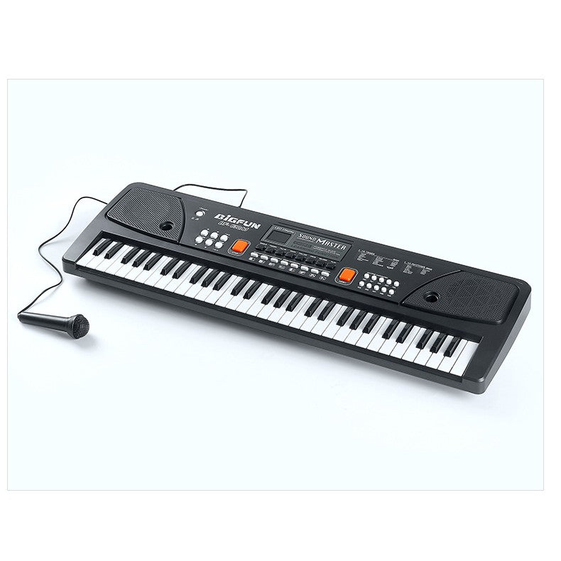 Orga Electronica cu Microfon, Vivimall, 37 Chei, din Plastic, Efecte Muzicale, Inregistrare Sunet, 43 x 16 x 5.4 cm, Negru - vivimall.ro