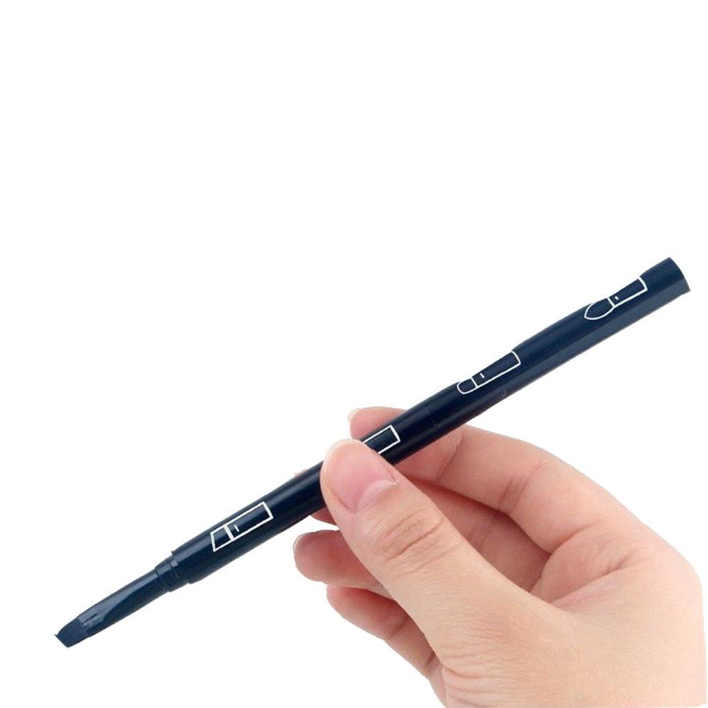 Set Pensule de Machiaj 4in1, Flippy, pentru Fard, Sprancene si Buze, 16 cm, din Plastic, Negru - vivimall.ro