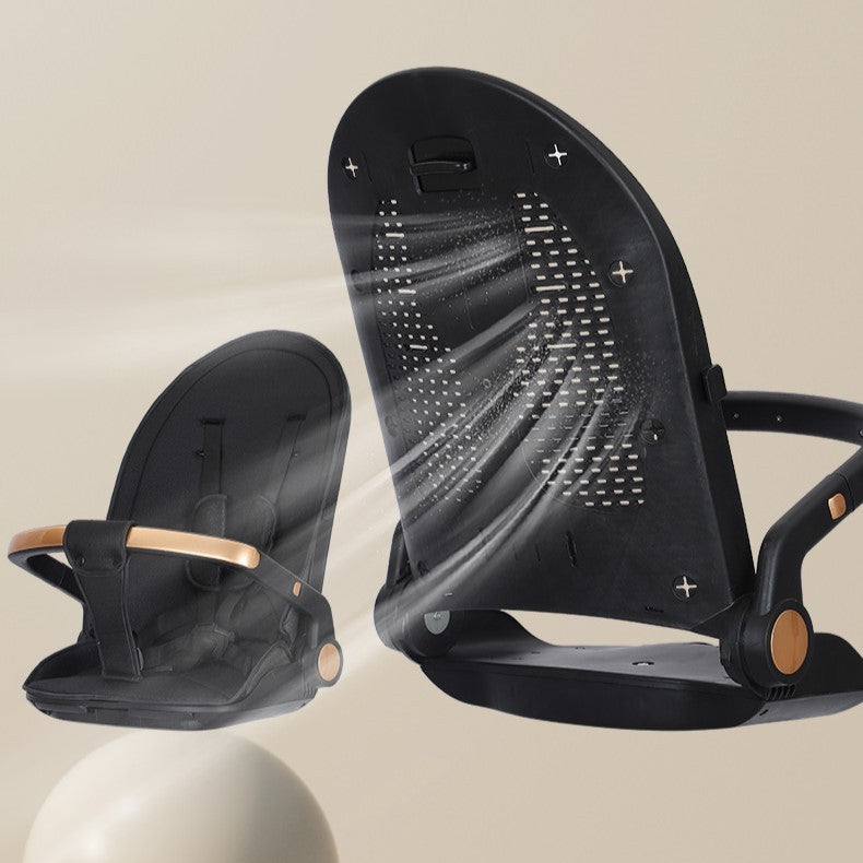 Carucior Sport Flippy 3in1, 6-36 Luni, Reversibil, Pliabil, Tavita pentru Masa, Pozitie de Somn, Centura de Siguranta, Roti 360, Suport Pahar, Copertina pentru Soare, 32x63x95cm, Negru Model Pisicute - vivimall.ro