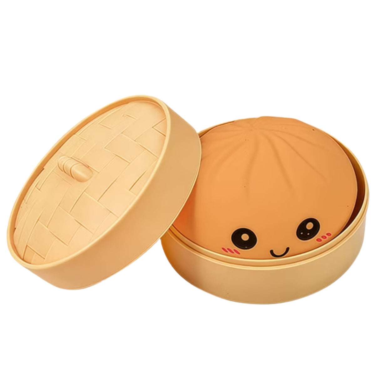 Jucarie Antistres, Flippy, Squishy Gigant,Model Galusca, Minge Interactiva, cu Revenire Lenta, Include Cosulet Steamer, 8.5 cm, Galben - vivimall.ro