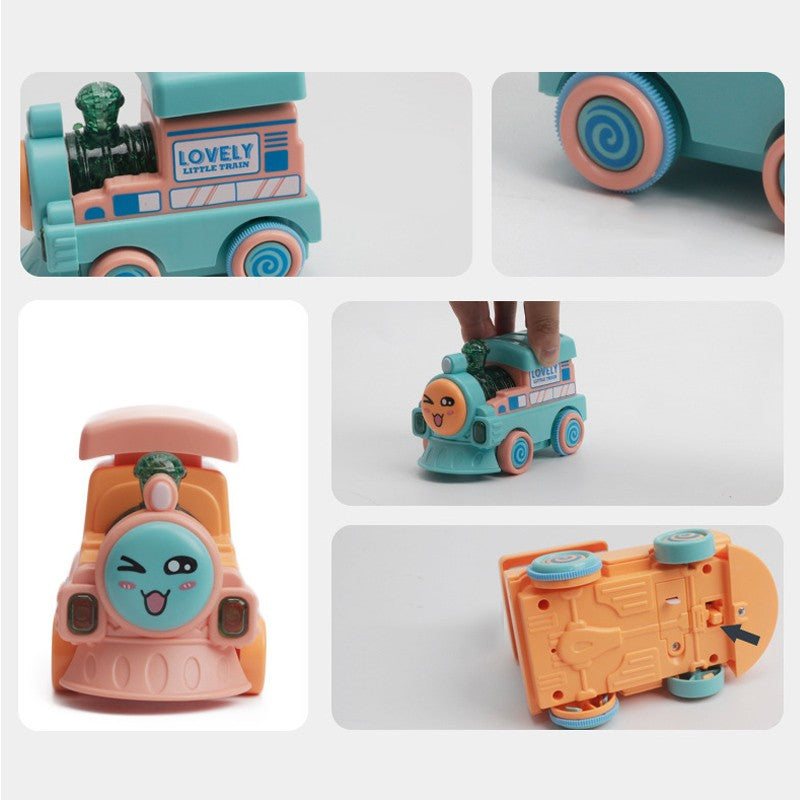 Tren, locomotiva de jucărie Vivimall pentru copii cu varsta mai mare de 2 ani cu muzică si lumini 11,5*7*9 cm - vivimall.ro