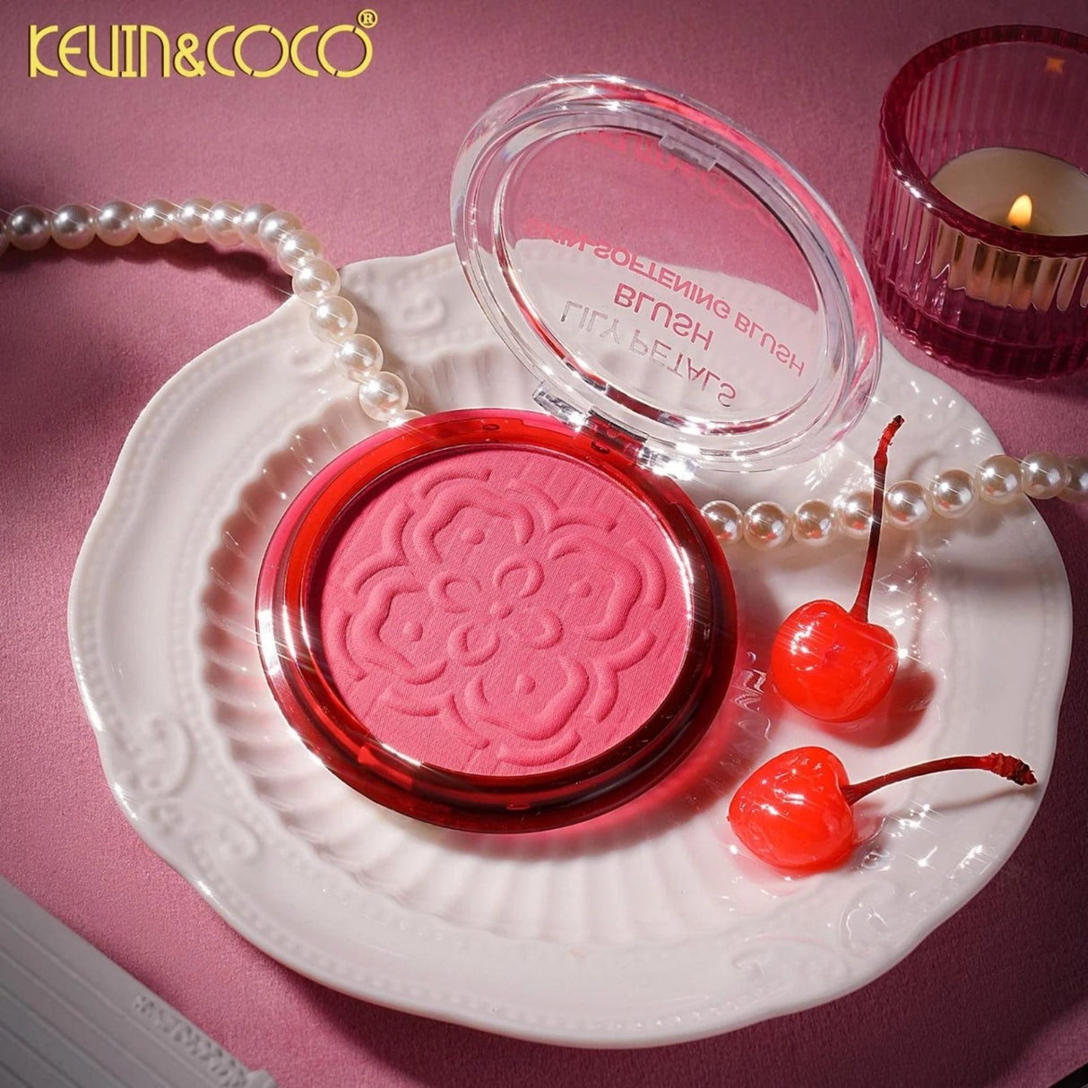 Fard de Obraz, Kevin&Coco, Blush Compact, Textura Fina, Pentru Toate Tipurile de Ten , 9.3 g, 7.5 x 7.5 x 2.1 cm, Model Dream, Roz/Pudrat - vivimall.ro