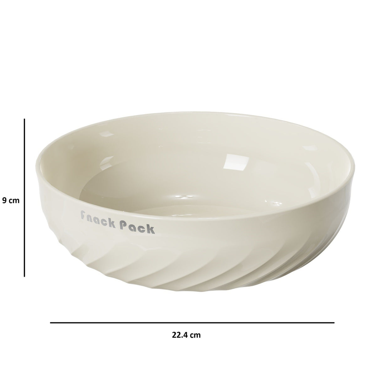 Bol cu un Singur Strat, Vivimall, pentru Fructe, Legume, Snacks, 22.4x9 cm, Crem - vivimall.ro