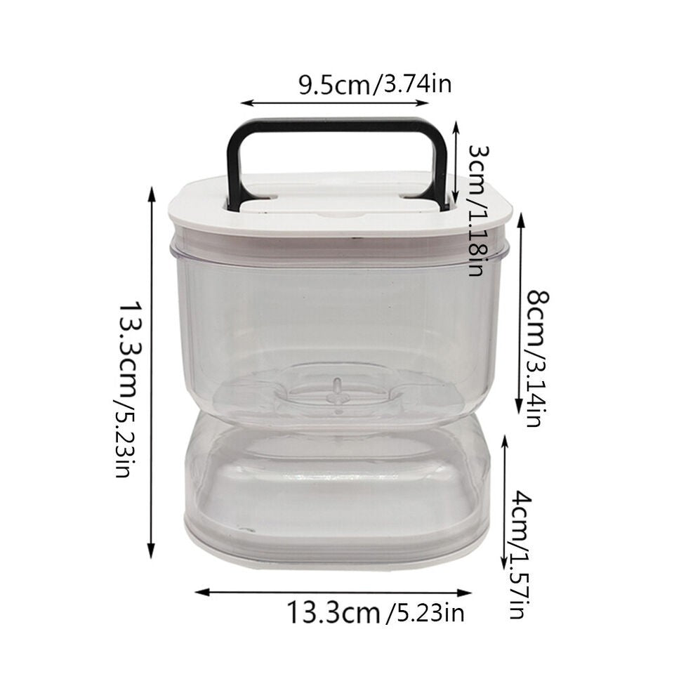 Borcan pentru Muraturi, Vivimall, cu Separator pentru Lichide, Ermetic, Termorezistent, Tip Clepsidra, 1400 ml, ABS, Alb, 13.5x9.5 cm - vivimall.ro