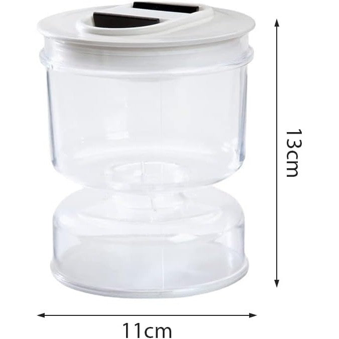 Borcan pentru Muraturi, Vivimall, cu Separator pentru Lichide, Ermetic, Termorezistent, Tip Clepsidra, 800 ml, ABS, Alb, 13x11 cm - vivimall.ro