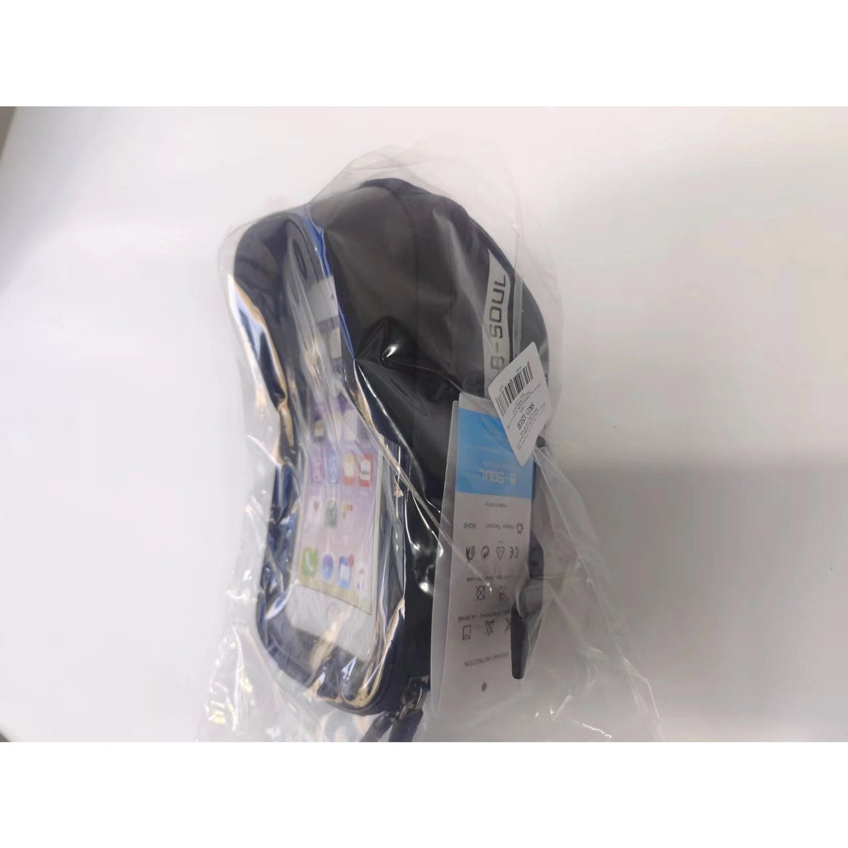 Borseta bicicleta impermeabila cu husa pentru telefon Flippy, montare pe ghidon, compatibila cu telefoane de pana la 16 cm, spatiu depozitare, 18.5x9.5 cm, negru - vivimall.ro