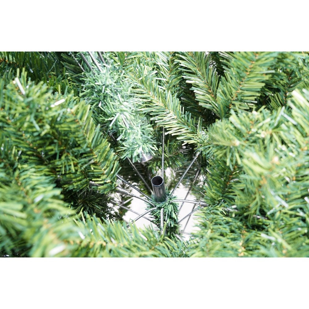 Brad artificial de Craciun, clasic, pentru interior/exterior, inaltime 210 cm, diametru 106 cm, 663 ramuri, Vivimall, verde, suport metalic inclus - vivimall.ro