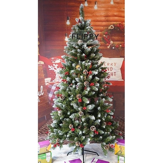 Brad Artificial de Craciun, Vivimall, Sectionat pentru Perete/ Colt, 1.80 m inaltime, Verde, Decorat, Diametru Inferior 95 cm, Interior/ Exterior - vivimall.ro