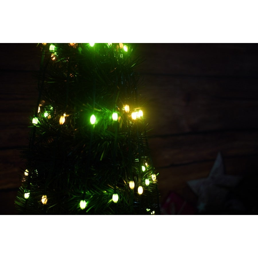 Brad artificial Pop-Up Vivimall, cu instalatie integrata, Lumini RGB, Suport inclus, Stea luminata, 304 Led, 180 cm, Material PVC, Verde - vivimall.ro