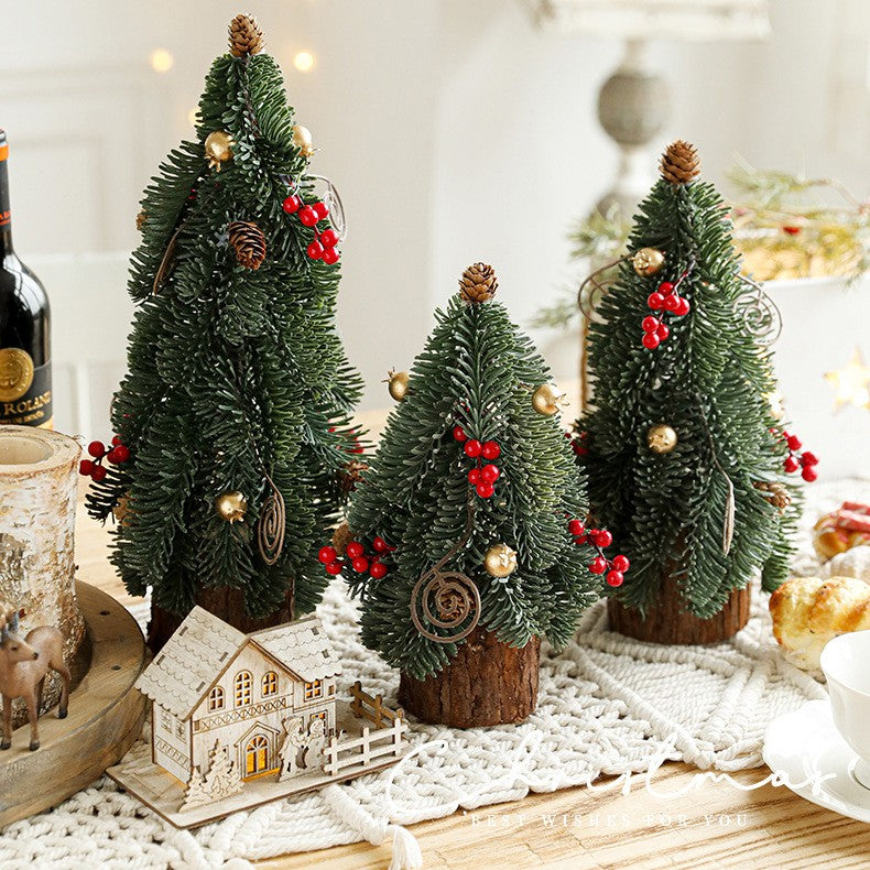 Decoratiune Craciun pentru Masa, Flippy, Ornament de Decor Model Brad de Craciun de Dimensiuni Mici, pentru Birou si Interior, din Plastic 26 x 12 x 12 cm, Verde - vivimall.ro