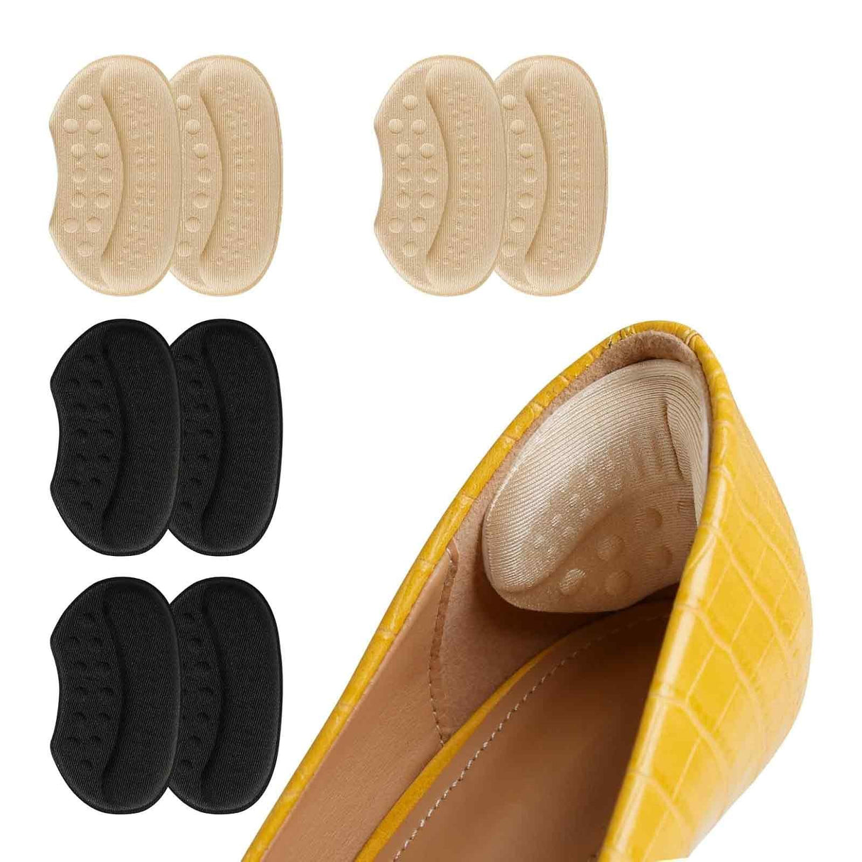 Branturi pentru Incaltaminte, Vivimall, din Spuma, Universal, Protectie Calcai, Reglare Numar, 6 mm Grosime, Adeziv, Negru - vivimall.ro