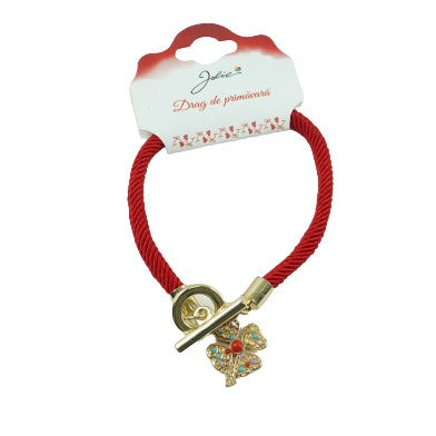 Martisor Bratara Aurie Jolie V12 Trifoi - vivimall.ro