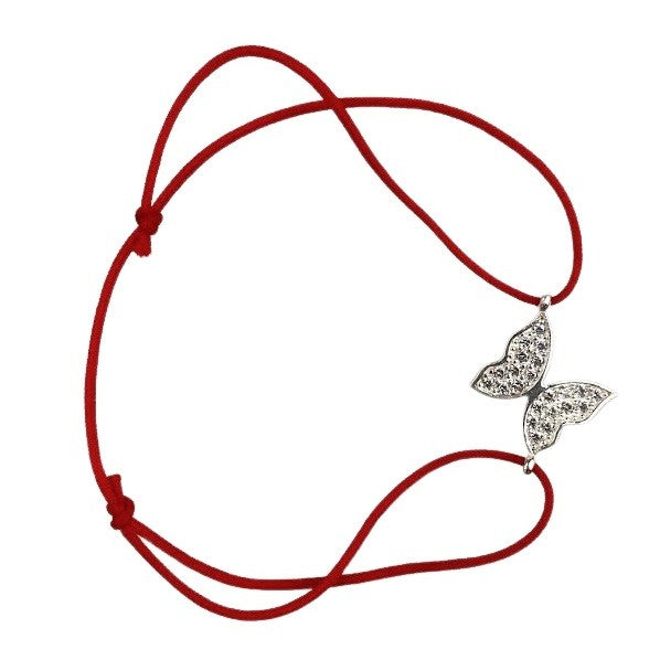 Bratara Snur Reglabil, Argint 925, Fluture Cu Zirconii, Jolie Silver, 0.9 g, 2 cm x 1.2 cm - vivimall.ro