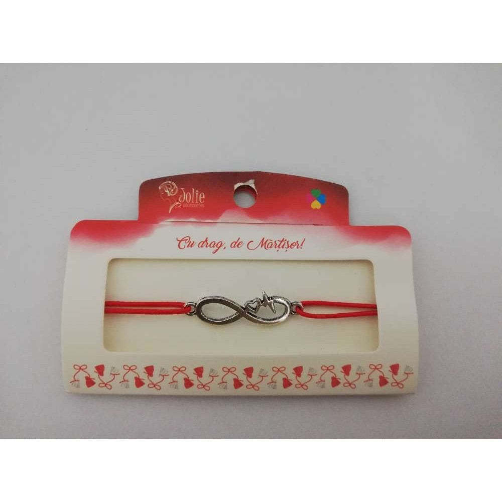 Bratara cu Nod Dublu Elastica V9 Infinit cu Inima - vivimall.ro
