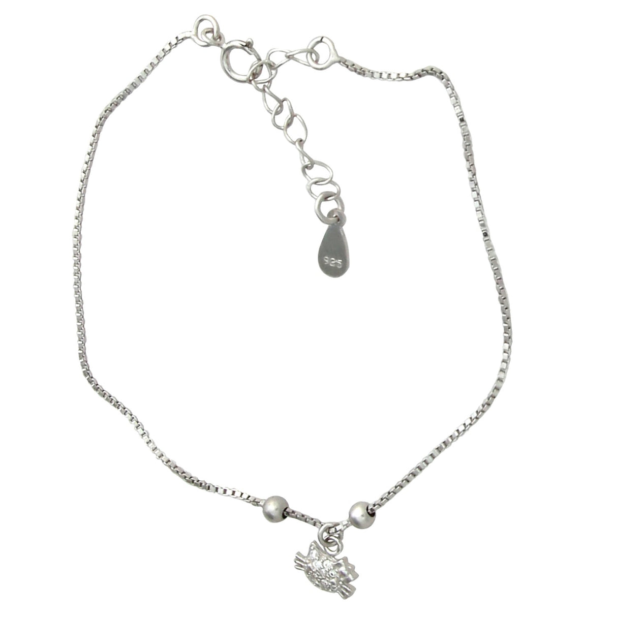 Bratara din Argint 925 rodiata cu pandantiv pisica