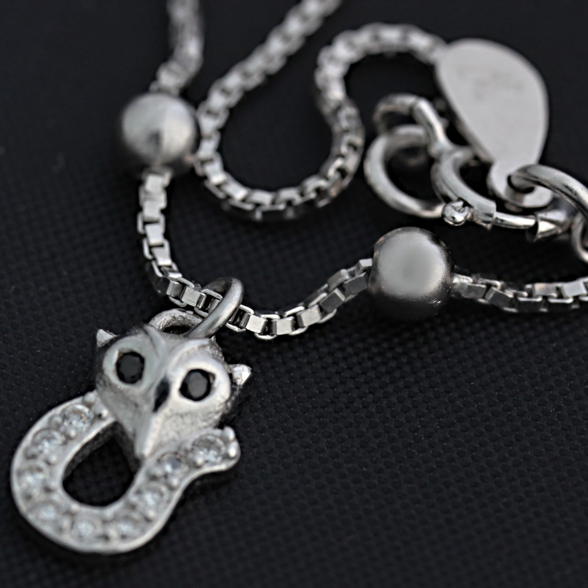 Bratara din Argint 925 rodiata cu pandantiv pisica