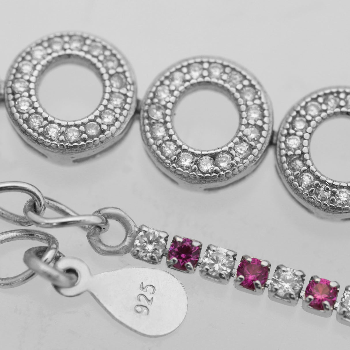 Bratara din Argint 925 tip Tenis cu Cercuri si Zirconii