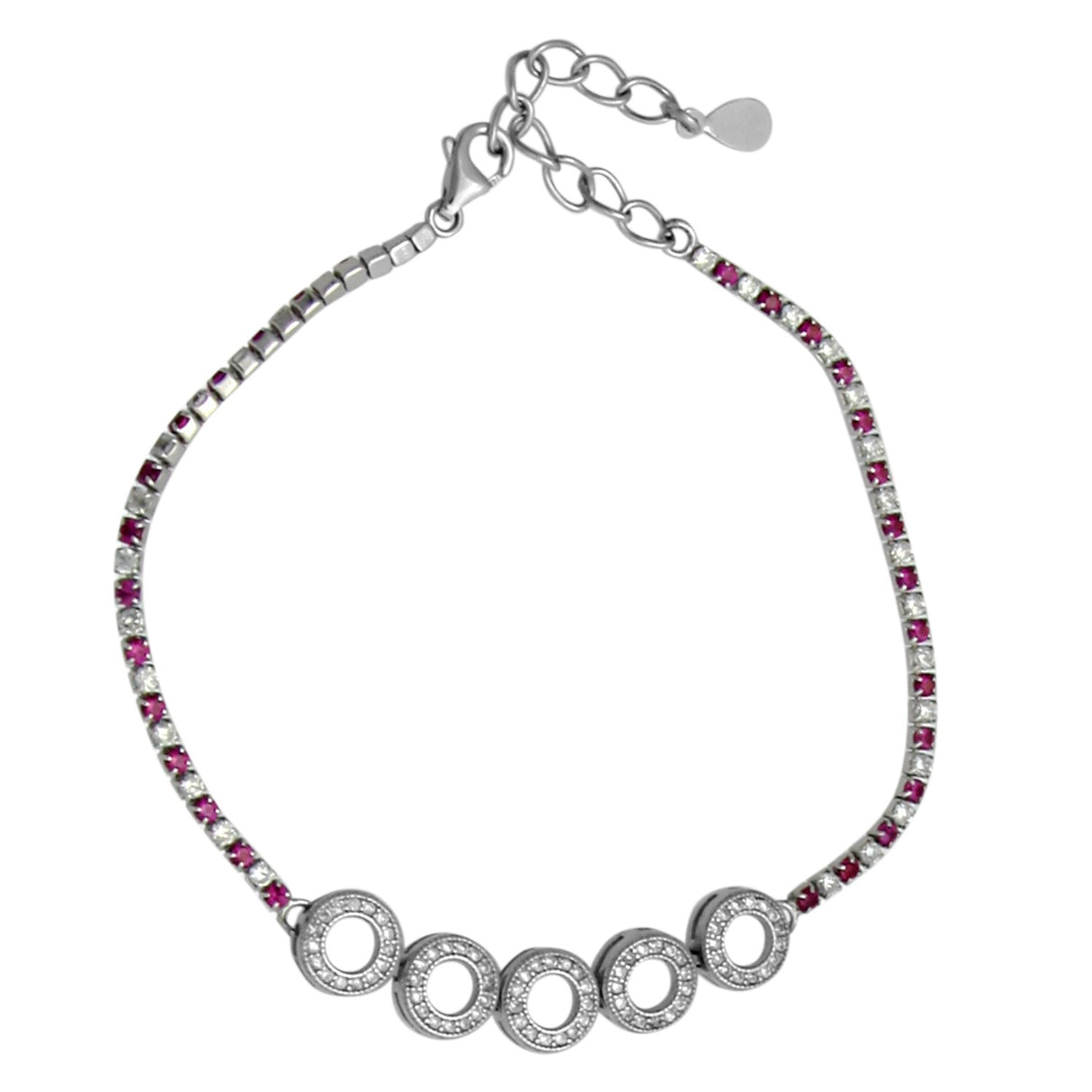 Bratara din Argint 925 tip Tenis cu Cercuri si Zirconii