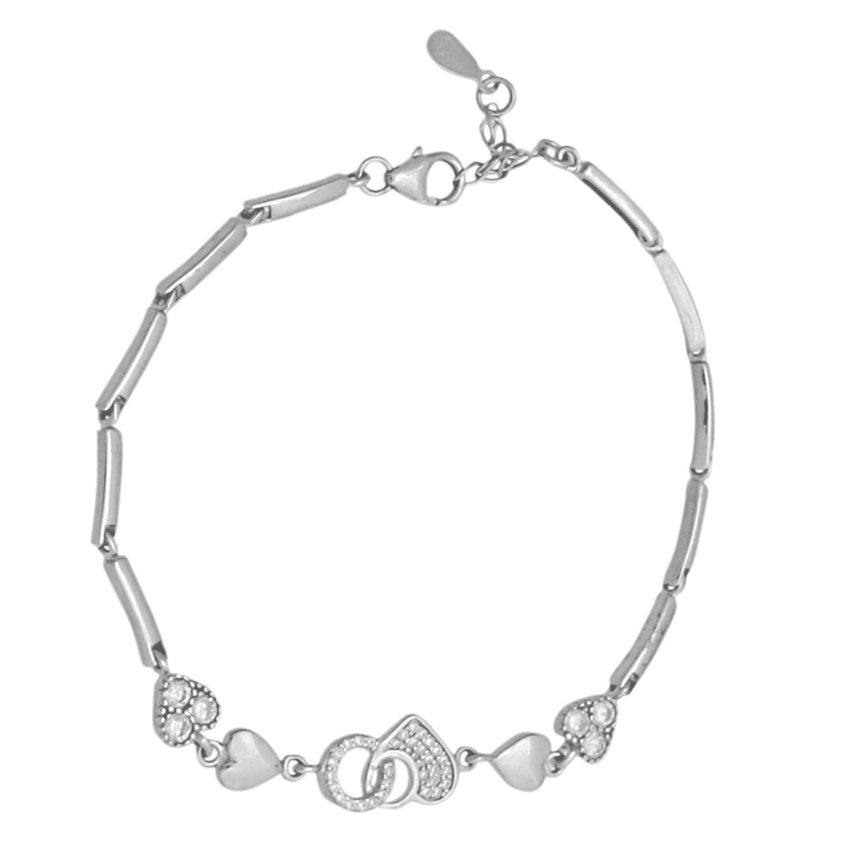 Bratara eleganta din Argint 925 cu model Inimi si Cerc