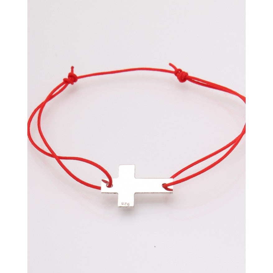 Bratara Snur Reglabil, Argint 925, Cruce, Jolie Silver, 0.55 g, 1.5 cm x 1 cm - vivimall.ro