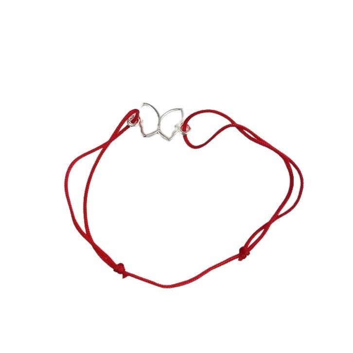 Bratara Snur Reglabil, Argint 925, Fluturas Contur, Jolie Silver, 0.6 g, 1.8 cm x 1 cm - vivimall.ro