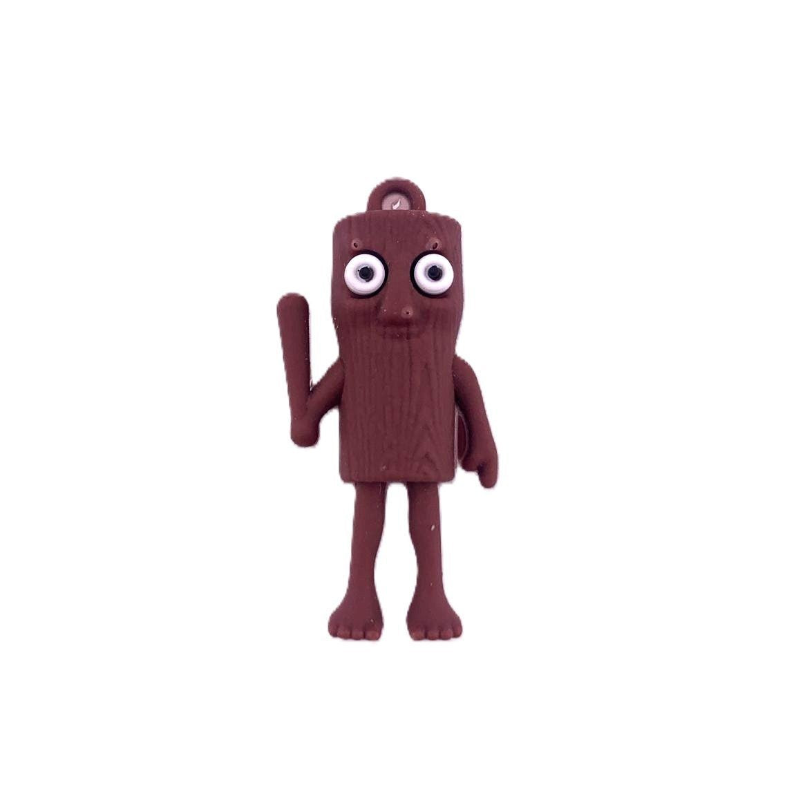 Breloc de Chei din Silicon, Flippy, Figurina Brainrot Tung Tung Sahur, 4 cm, Maro - vivimall.ro