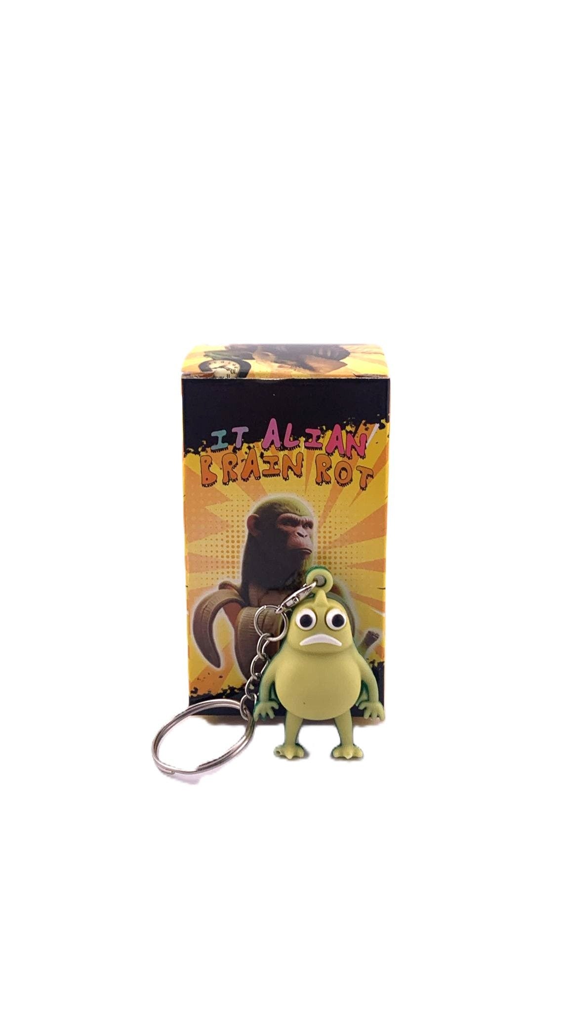 Breloc de Chei din Silicon, Flippy, Figurina Brainrot Slow Seline, 4 cm, Verde - vivimall.ro