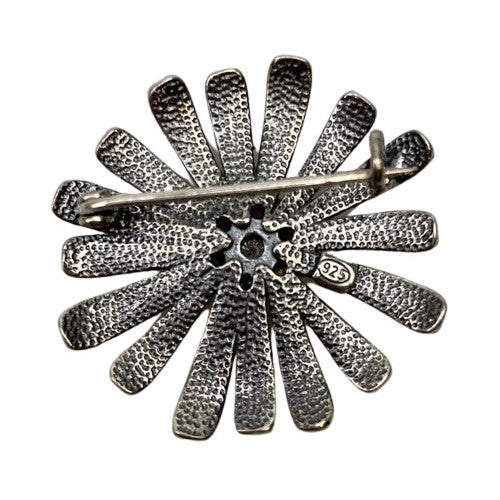 Brosa din Argint 925 Floare Filigran cu Piatra - vivimall.ro