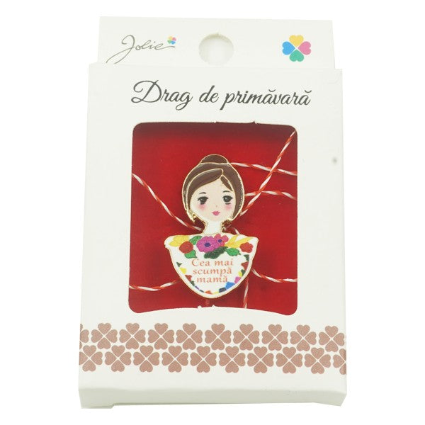 Brosa Mica in Cutie Jolie model Fata cu Flori - vivimall.ro