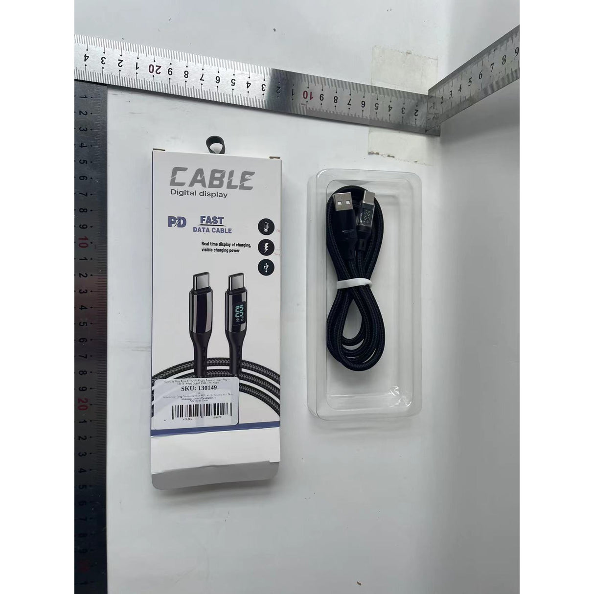 Cablu de Date Type C + USB, Vivimall, Încarcare Super Rapida, 120 W, Afișaj Digital LED, 1 m, Negru - vivimall.ro