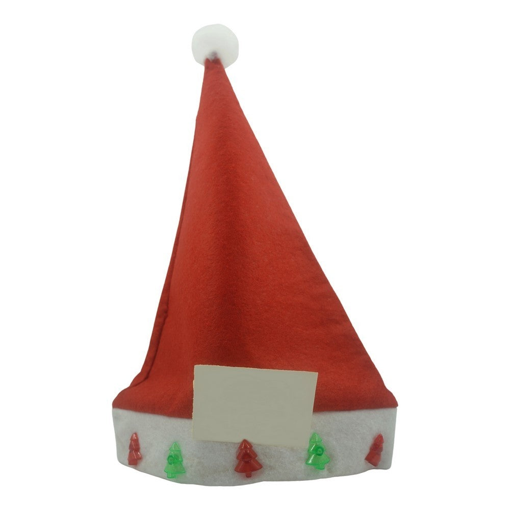 Caciulita de Mos Craciun,Flippy, cu braduti ,led si muzica, rosie, marime universala, poliester - vivimall.ro