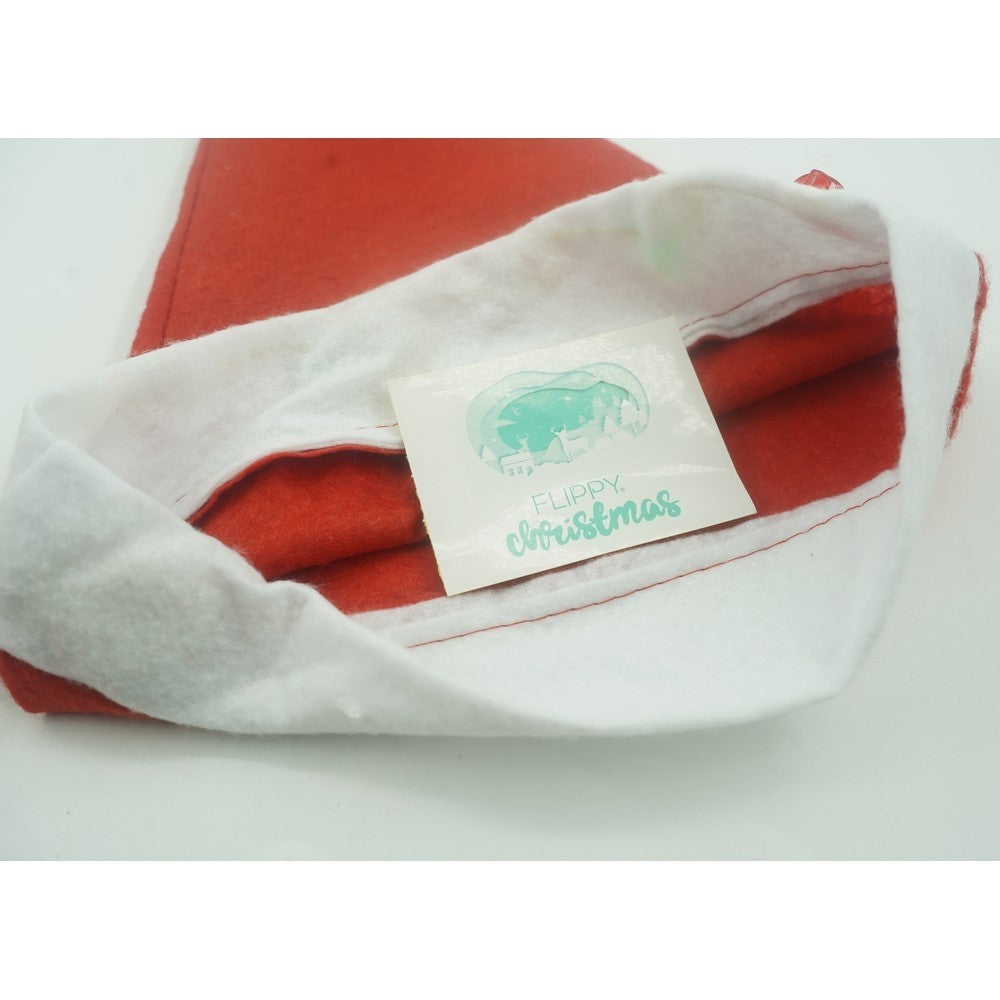 Caciulita de Mos Craciun,Flippy, cu braduti si led, rosie, marime universala, poliester - vivimall.ro