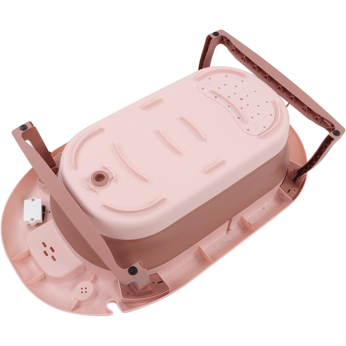 Cada de Baie, Vivimall, pentru Copii 0 luni - 6 Ani, cu Termometru, Pliabila, Perna Suport Inclusa, din Plastic, 81.5 x 49 x 21.5 cm, Roz - vivimall.ro