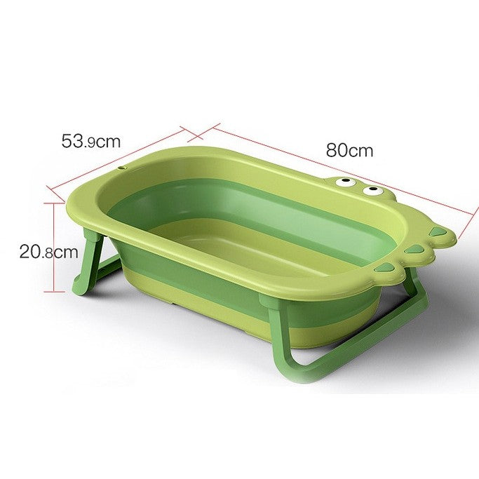 Cada Pliabila pentru Baie, Vivimall, din PP+TPR, pentru Copii 0-6 Ani, Model Crocodil, Dop de Scurgere, 80x54x21 cm, Verde - vivimall.ro