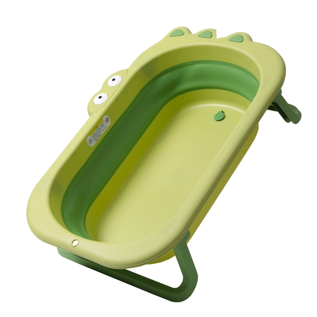 Cada Pliabila pentru Baie, Vivimall, din PP+TPR, pentru Copii 0-6 Ani, Model Crocodil, Dop de Scurgere, 80x54x21 cm, Verde - vivimall.ro